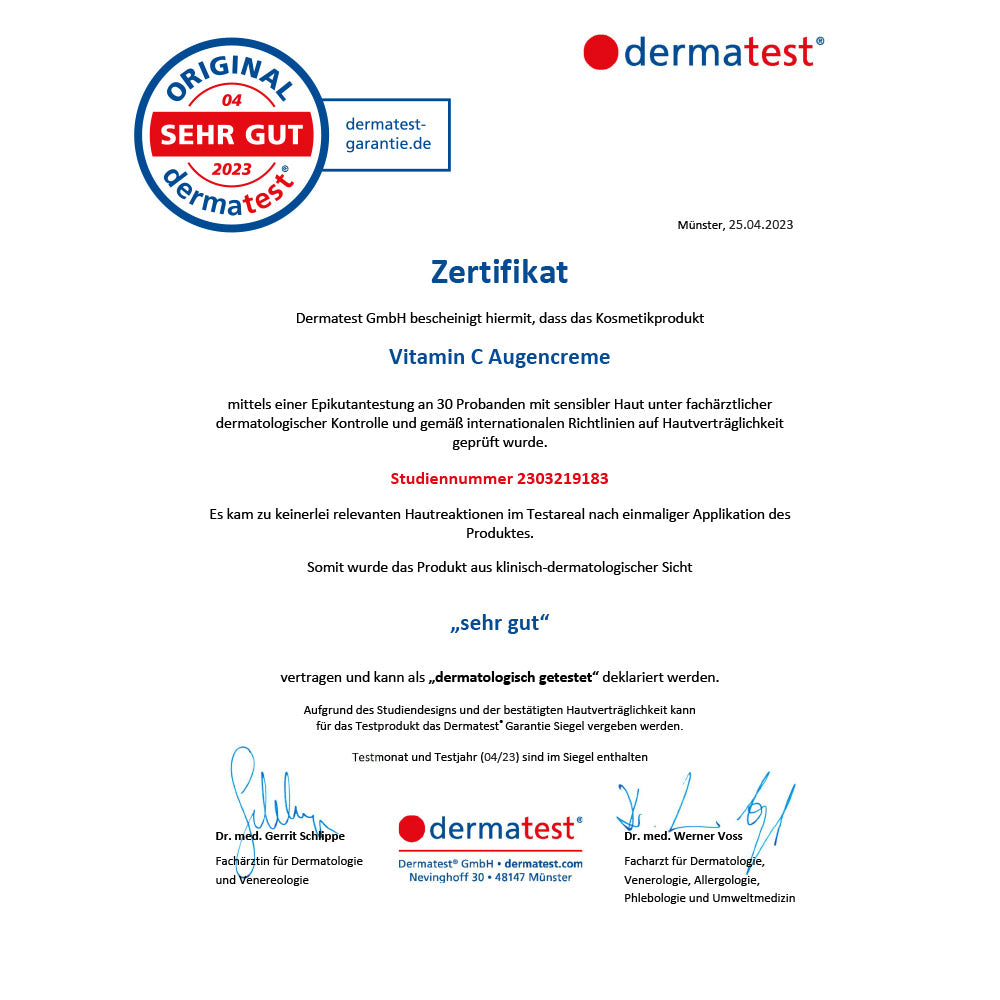 Certificato Vitamina C Crema Contorno Occhi JUNGLÜCK