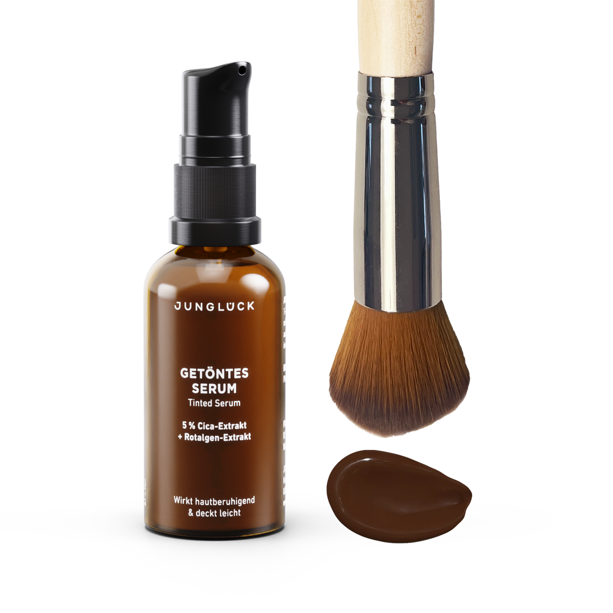 Getöntes Serum + Pinsel Kombi sehr dunkel