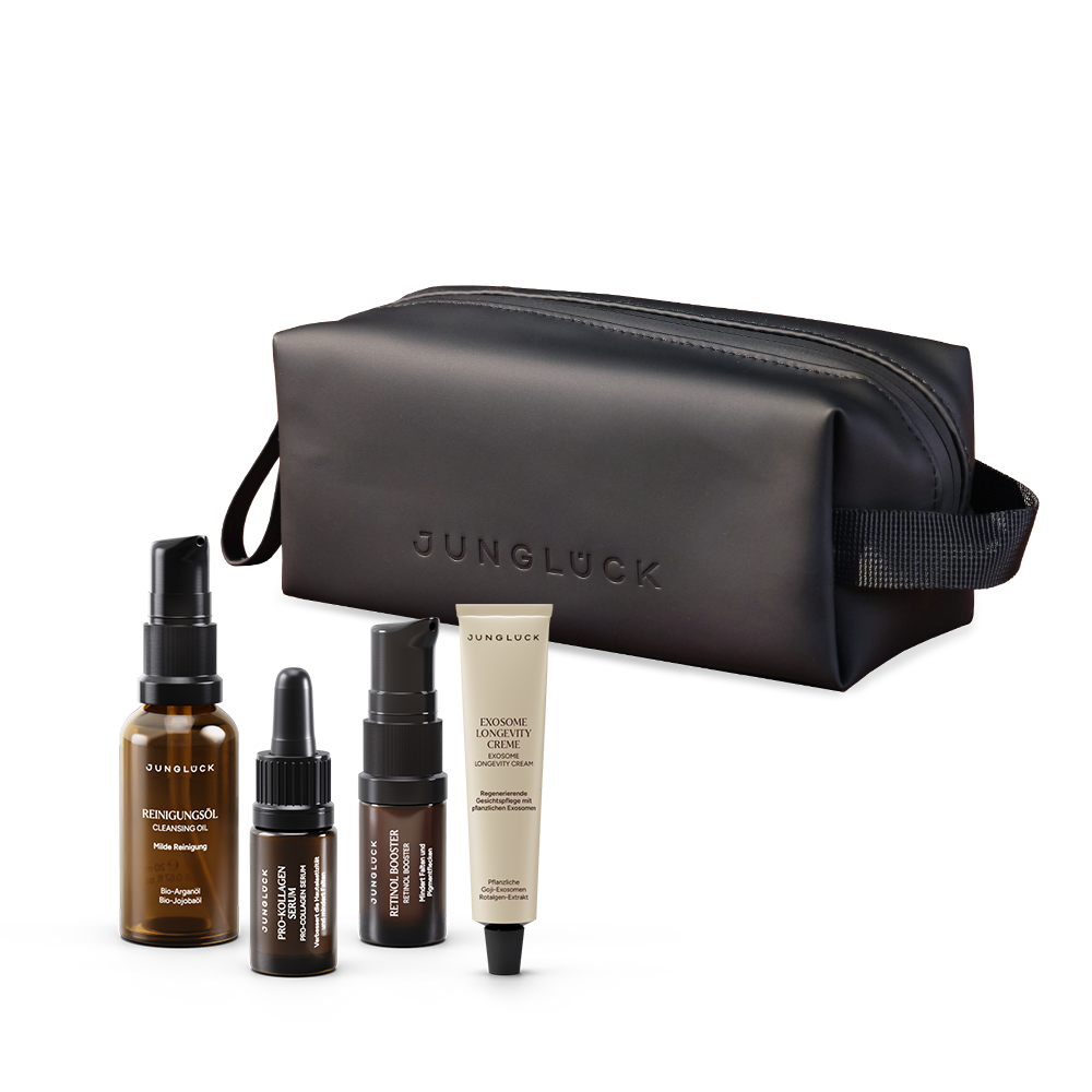 Kennenlern Set Skin Longevity mit Kosmetiktasche