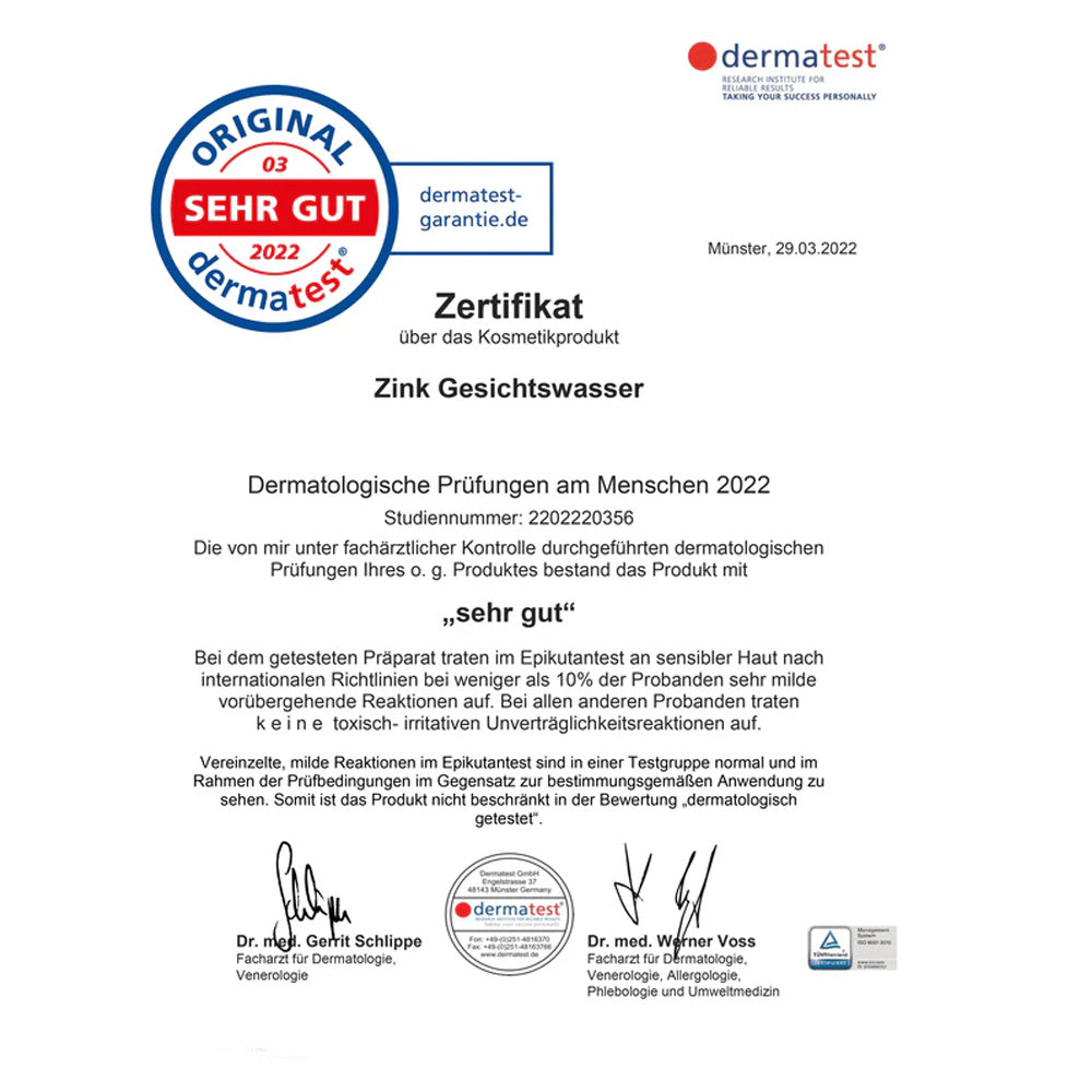 Zink Gesichtswasser