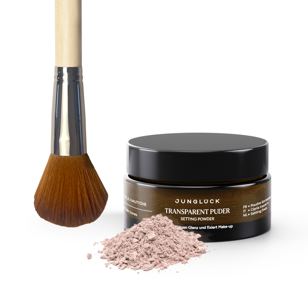 Transparant Poeder + Kwastencombinatieset / Getint Verzorging JUNGLÜCK Rosé